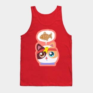 Christmas Super kitty Gingerbread Fish Daydream Tank Top